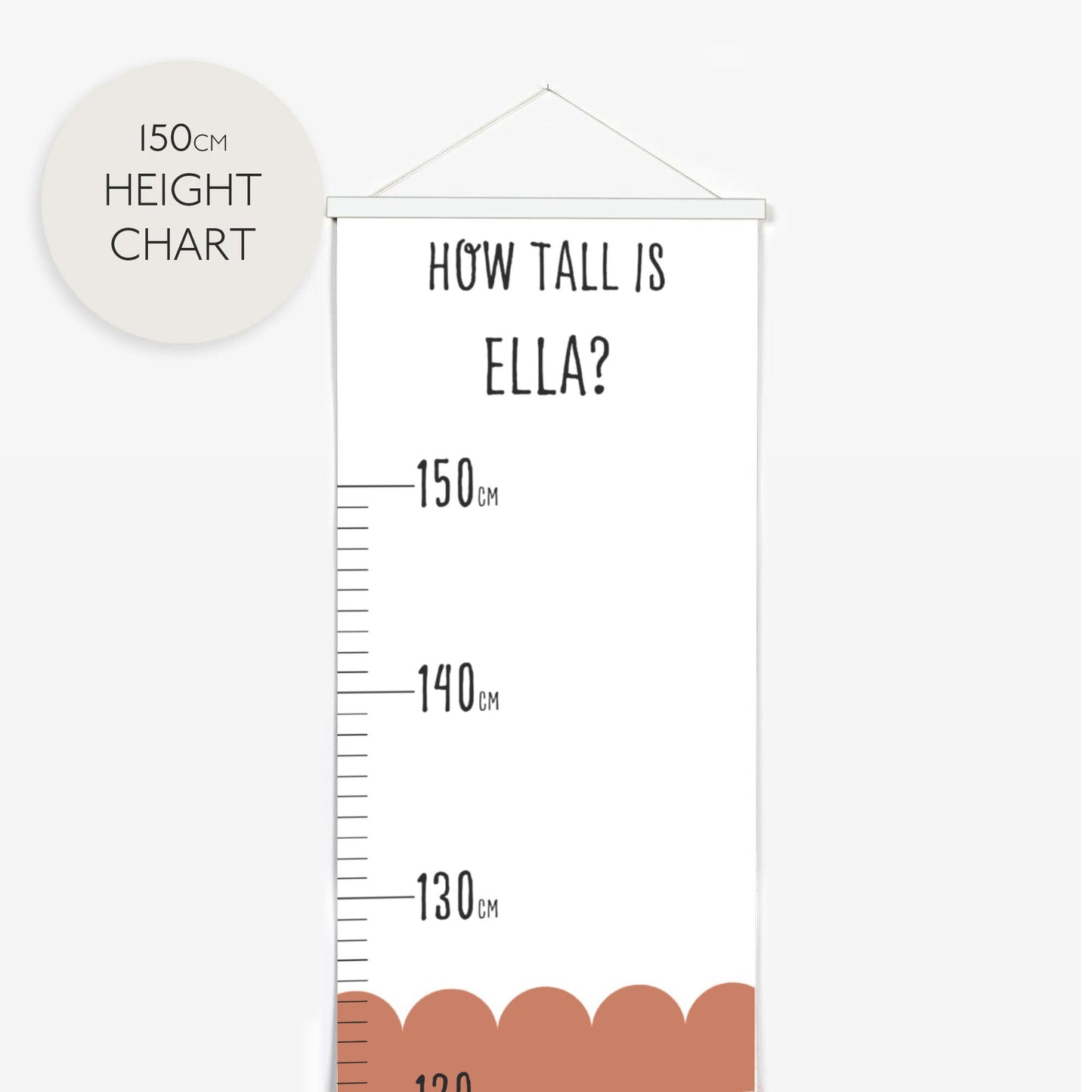 Personalised Scandi Childrens Height Growth Chart - Pompom Prints