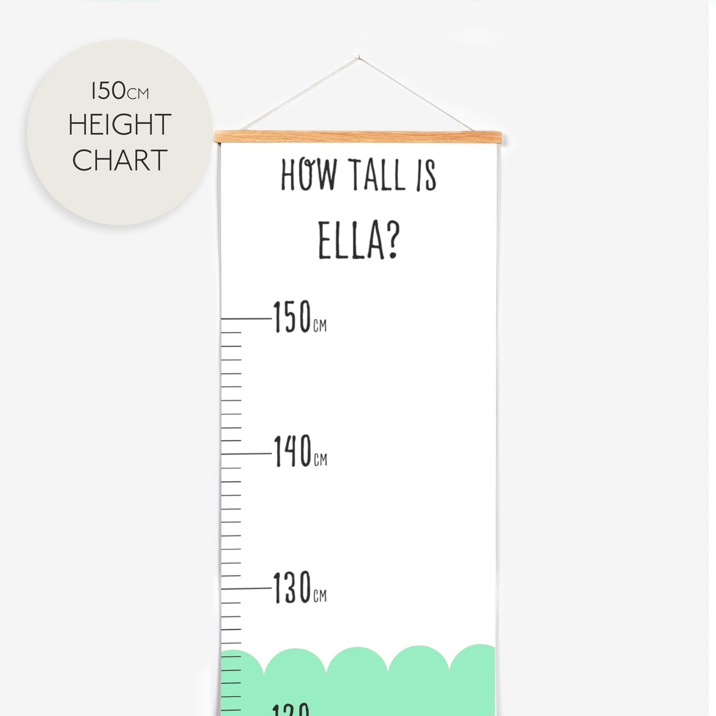 Personalised Scandi Childrens Height Growth Chart - Pompom Prints