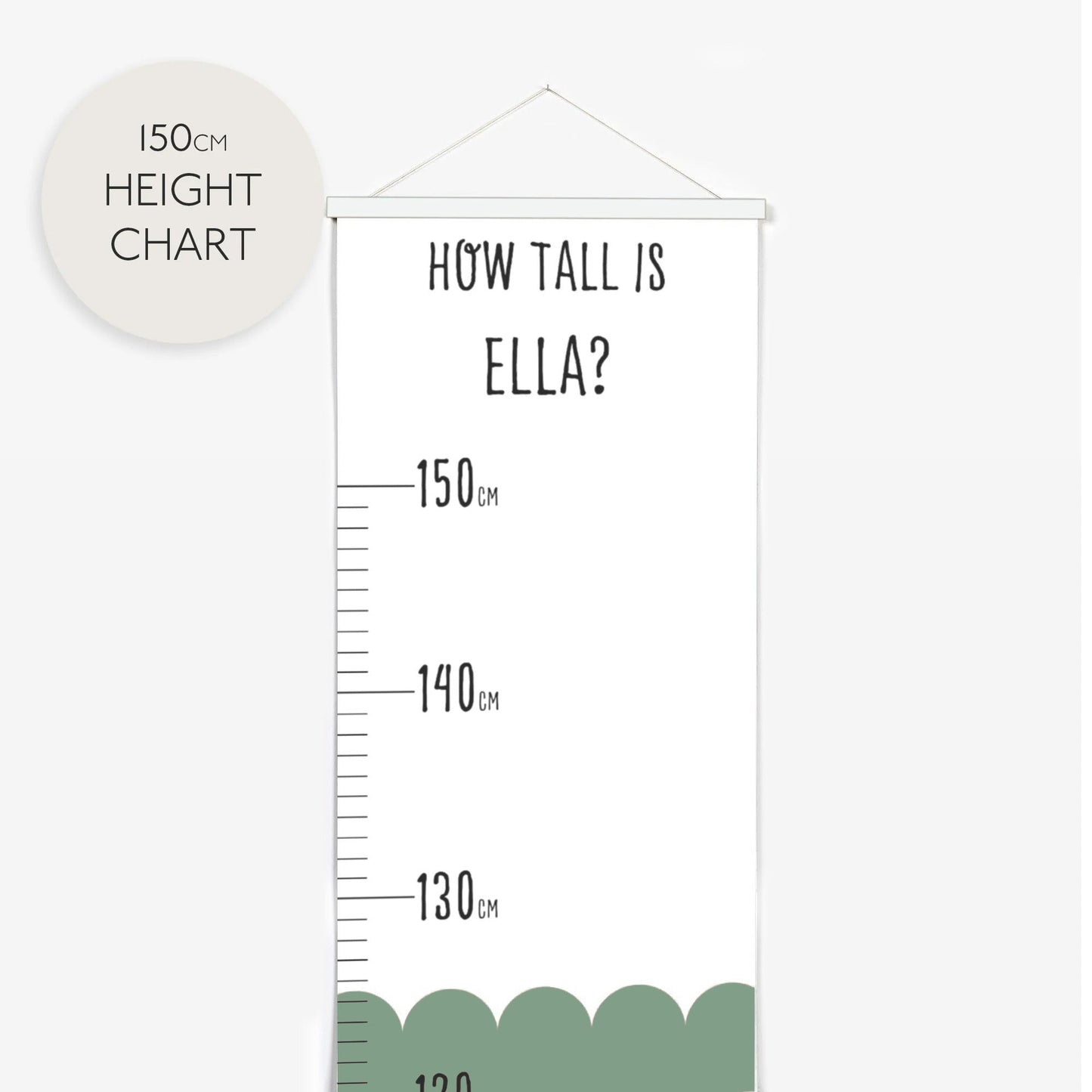 Personalised Scandi Childrens Height Growth Chart - Pompom Prints