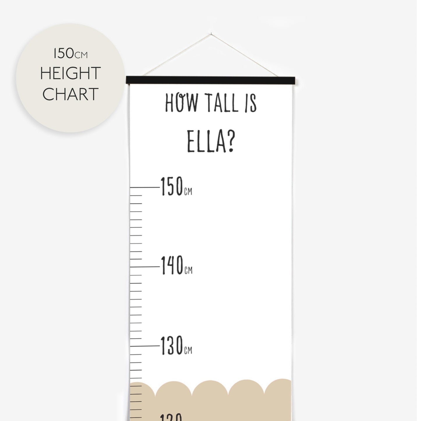 Personalised Scandi Childrens Height Growth Chart - Pompom Prints