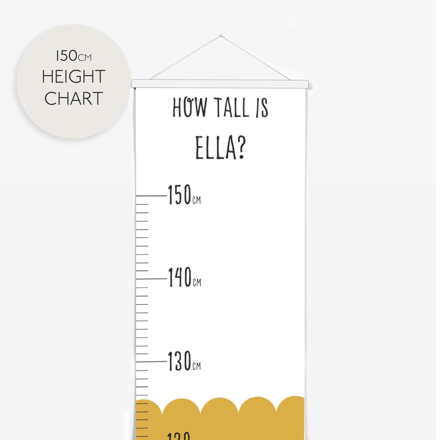 Personalised Scandi Childrens Height Growth Chart - Pompom Prints