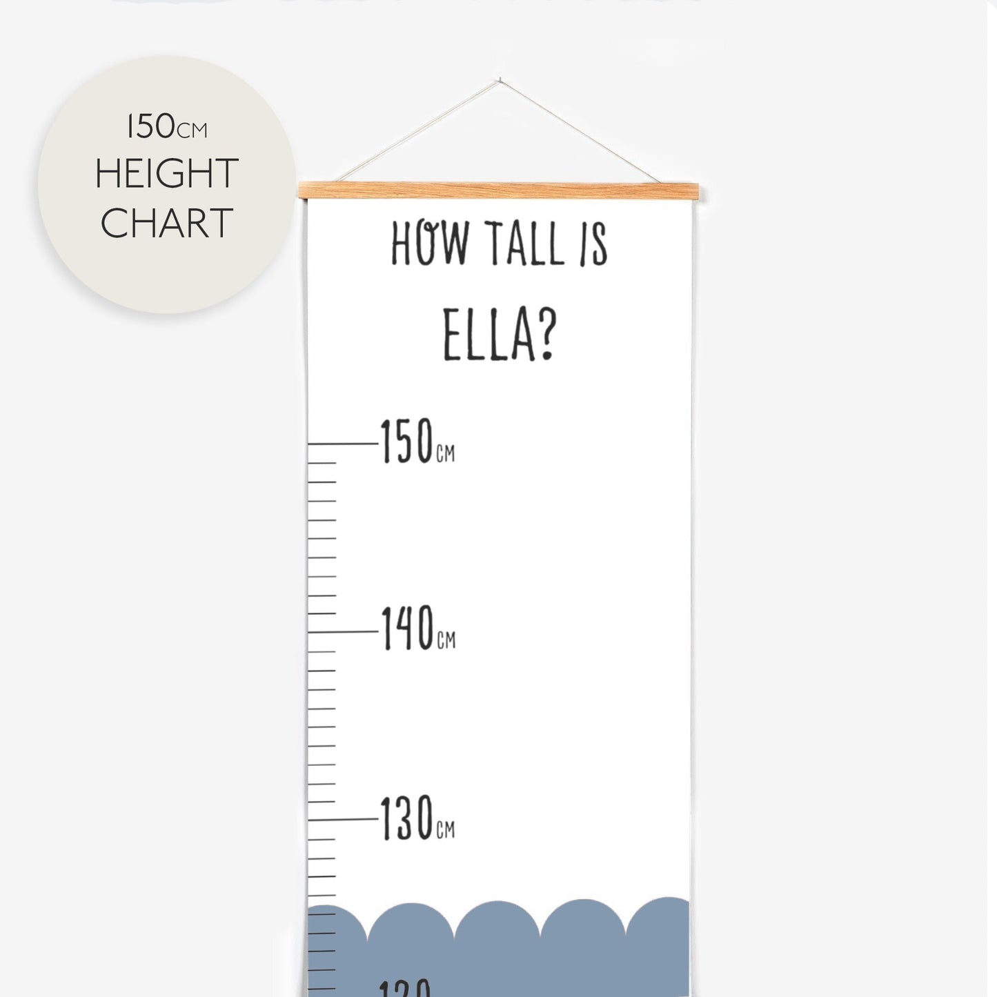 Personalised Scandi Childrens Height Growth Chart - Pompom Prints