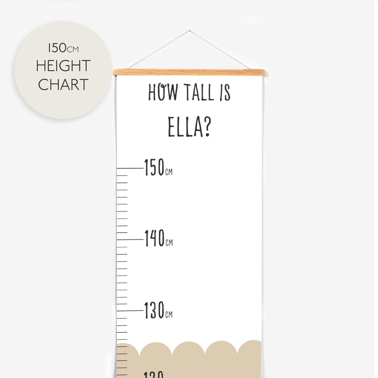 Personalised Scandi Childrens Height Growth Chart - Pompom Prints
