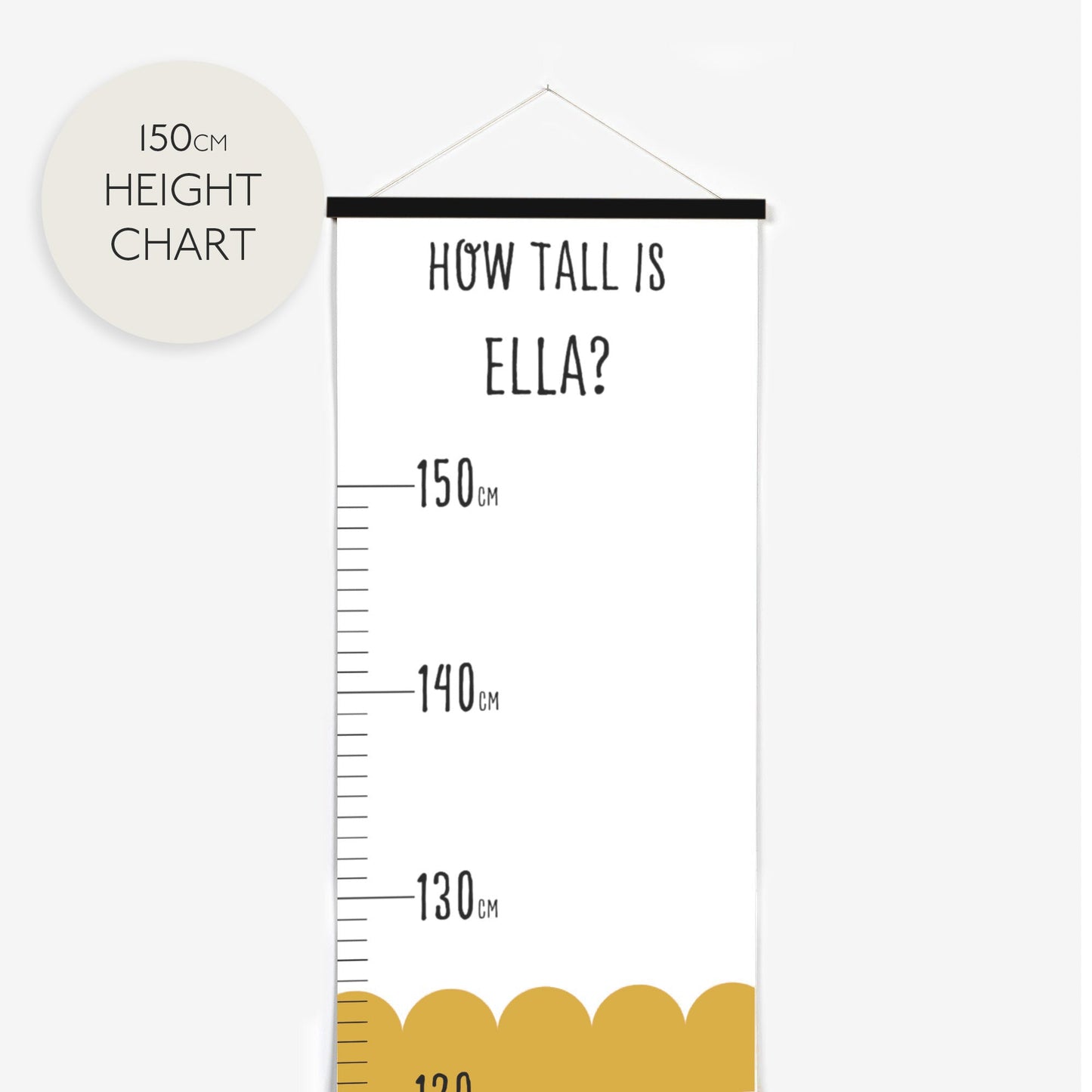 Personalised Scandi Childrens Height Growth Chart - Pompom Prints