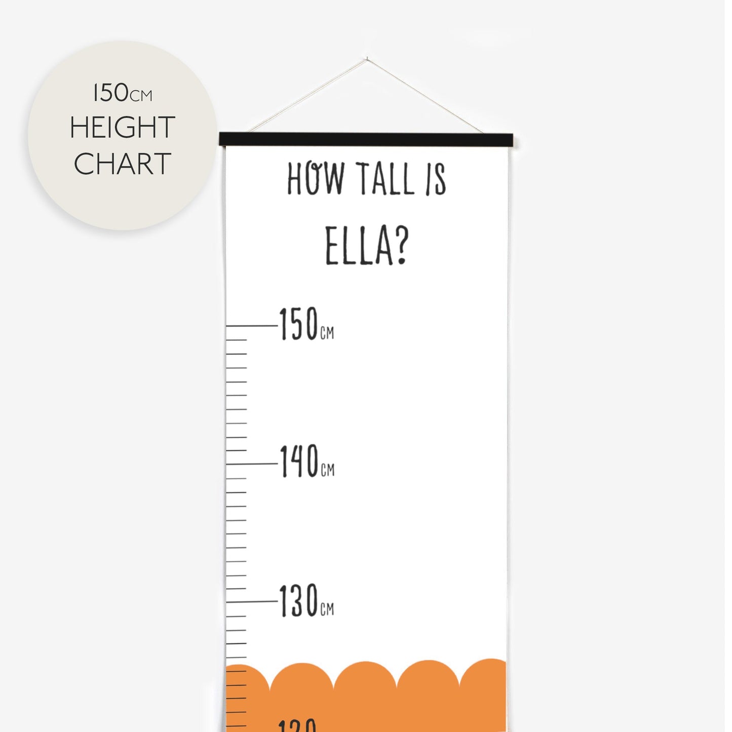 Personalised Scandi Childrens Height Growth Chart - Pompom Prints
