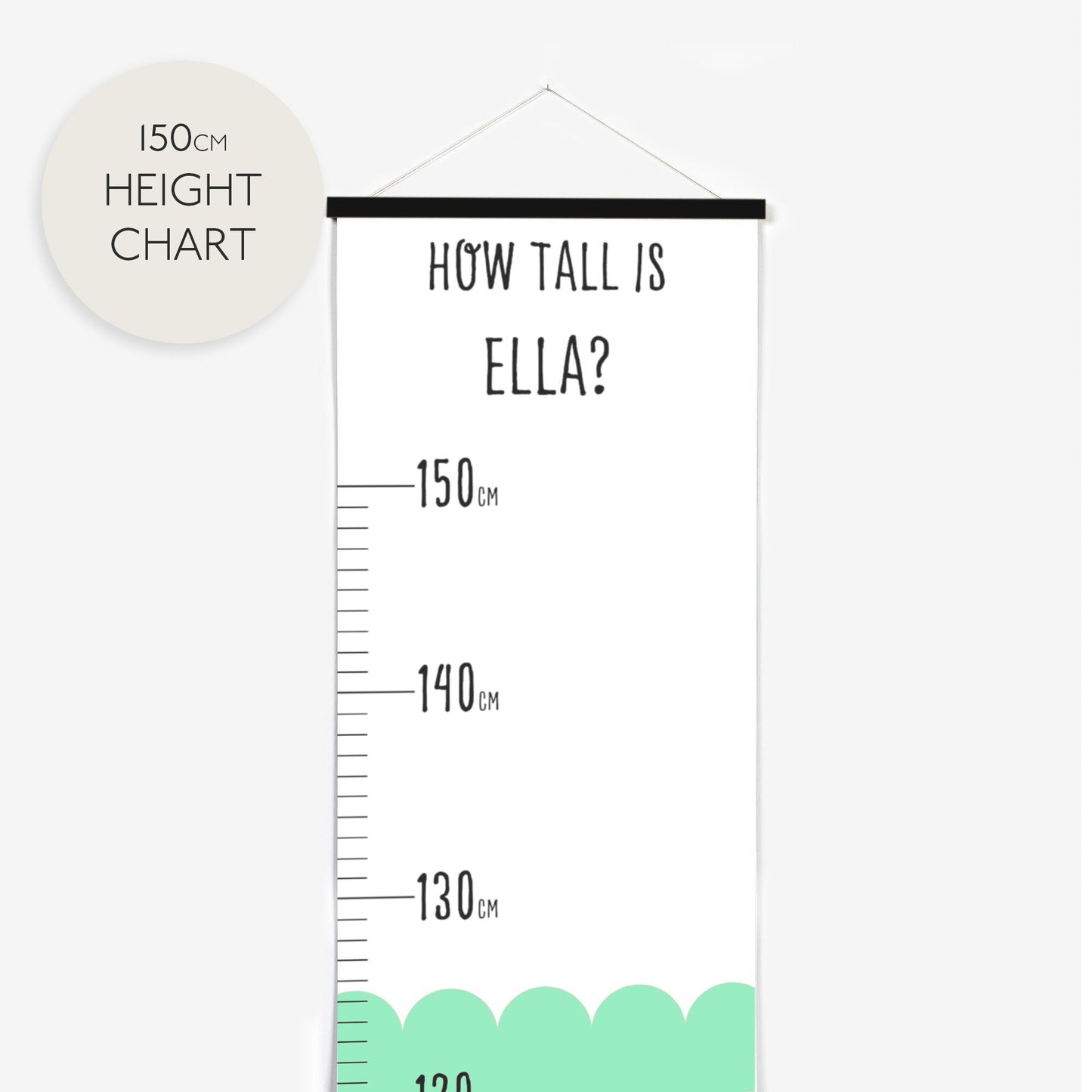 Personalised Scandi Childrens Height Growth Chart - Pompom Prints
