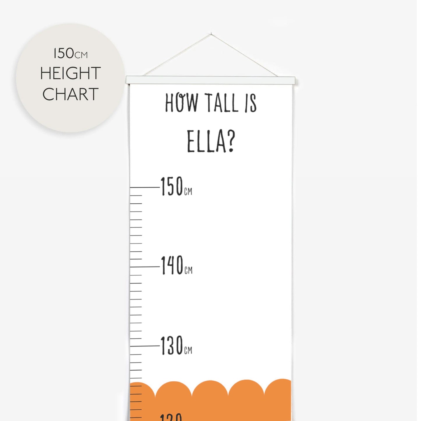 Personalised Scandi Childrens Height Growth Chart - Pompom Prints