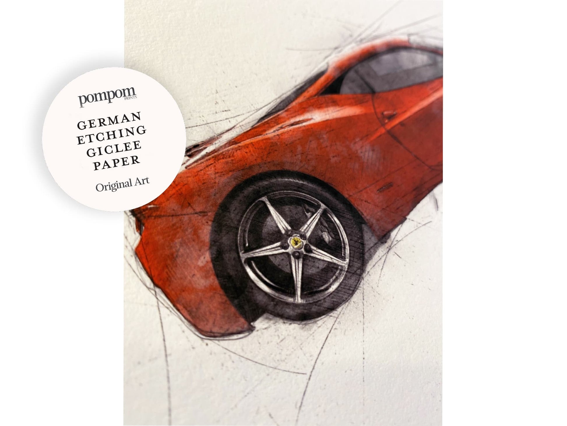 Personalised Sketch Vehicle Print - Pompom Prints