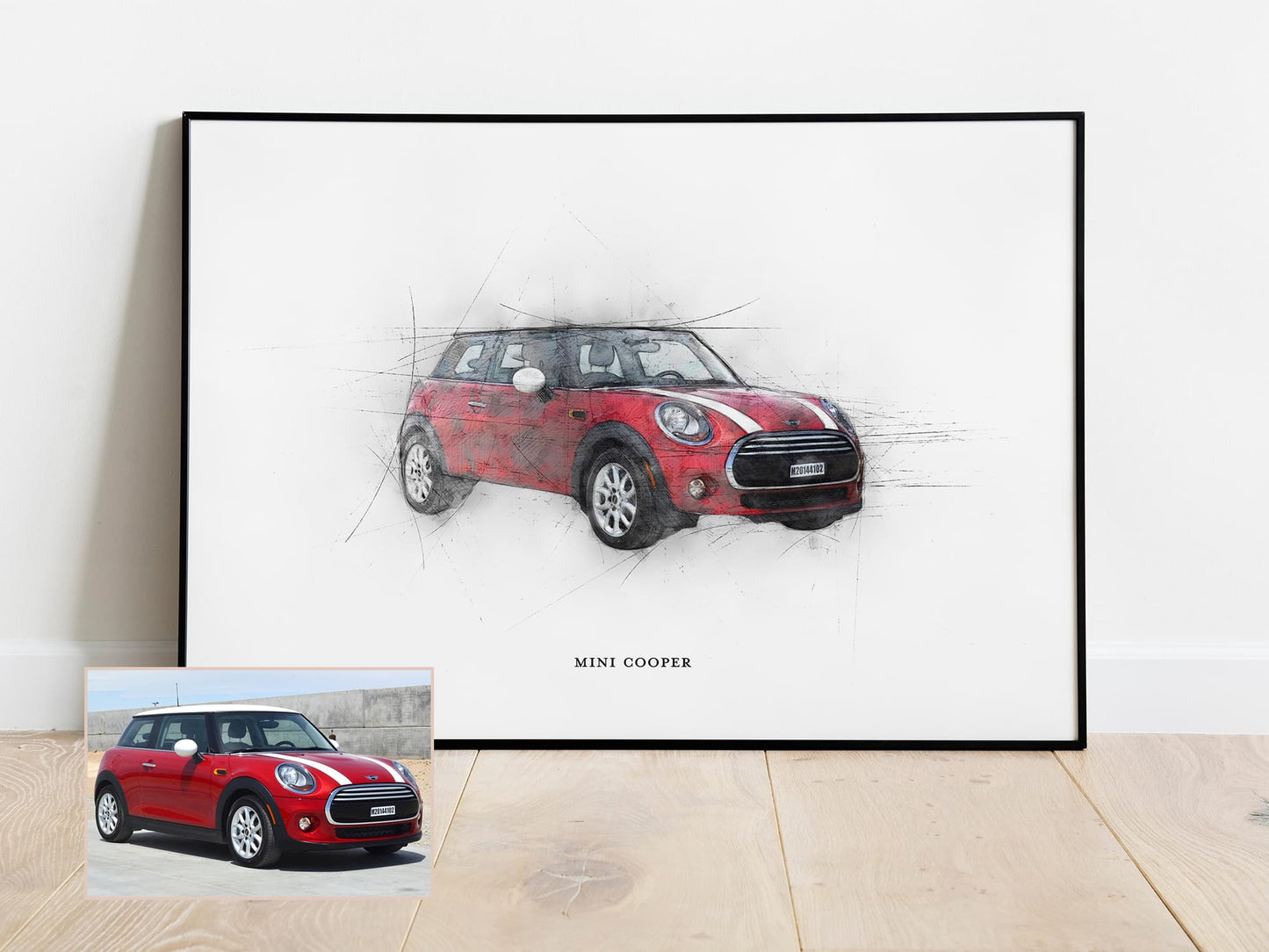 Personalised Sketch Vehicle Print - Pompom Prints