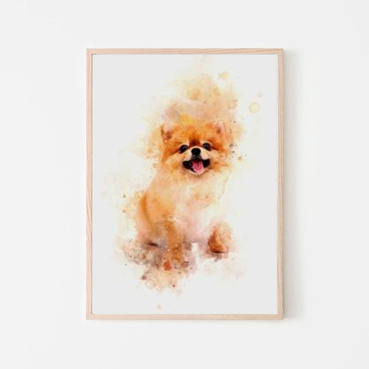 Personalised Watercolour Pet Portrait Print - Pompom Prints