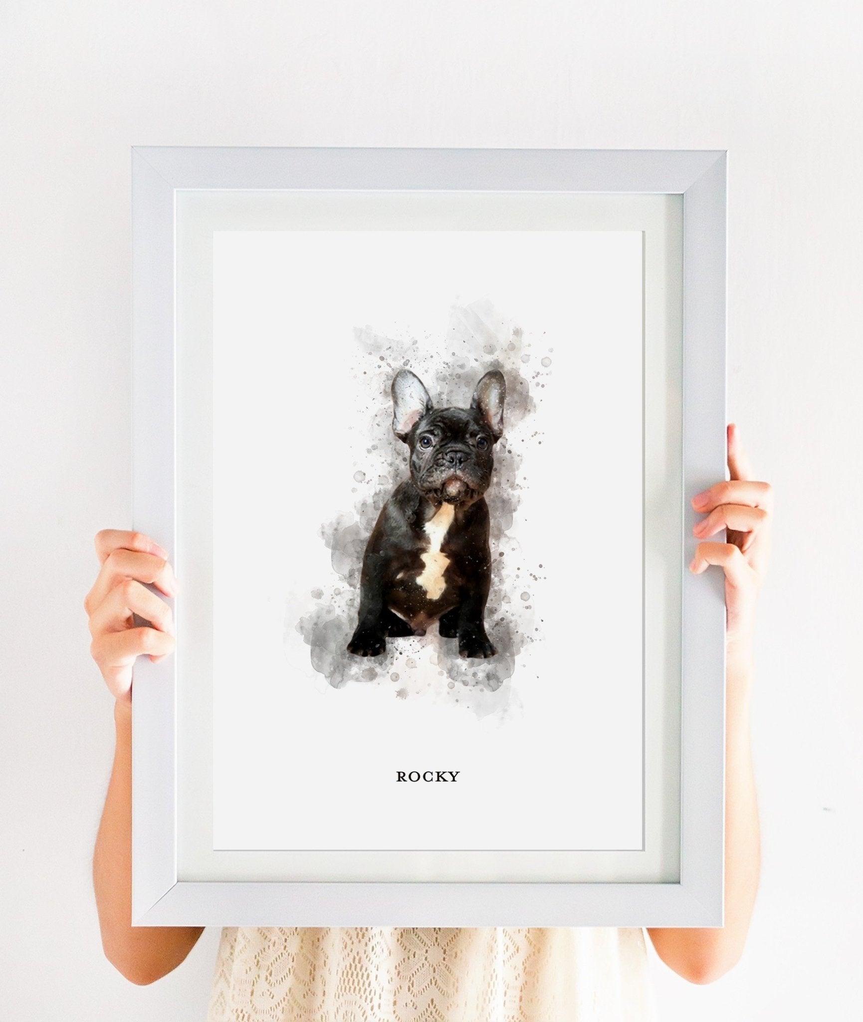 Personalised Watercolour Pet Portrait Print - Pompom Prints