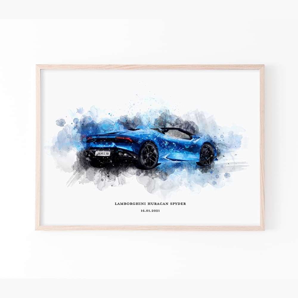 Personalised Watercolour Vehicle Print - Pompom Prints