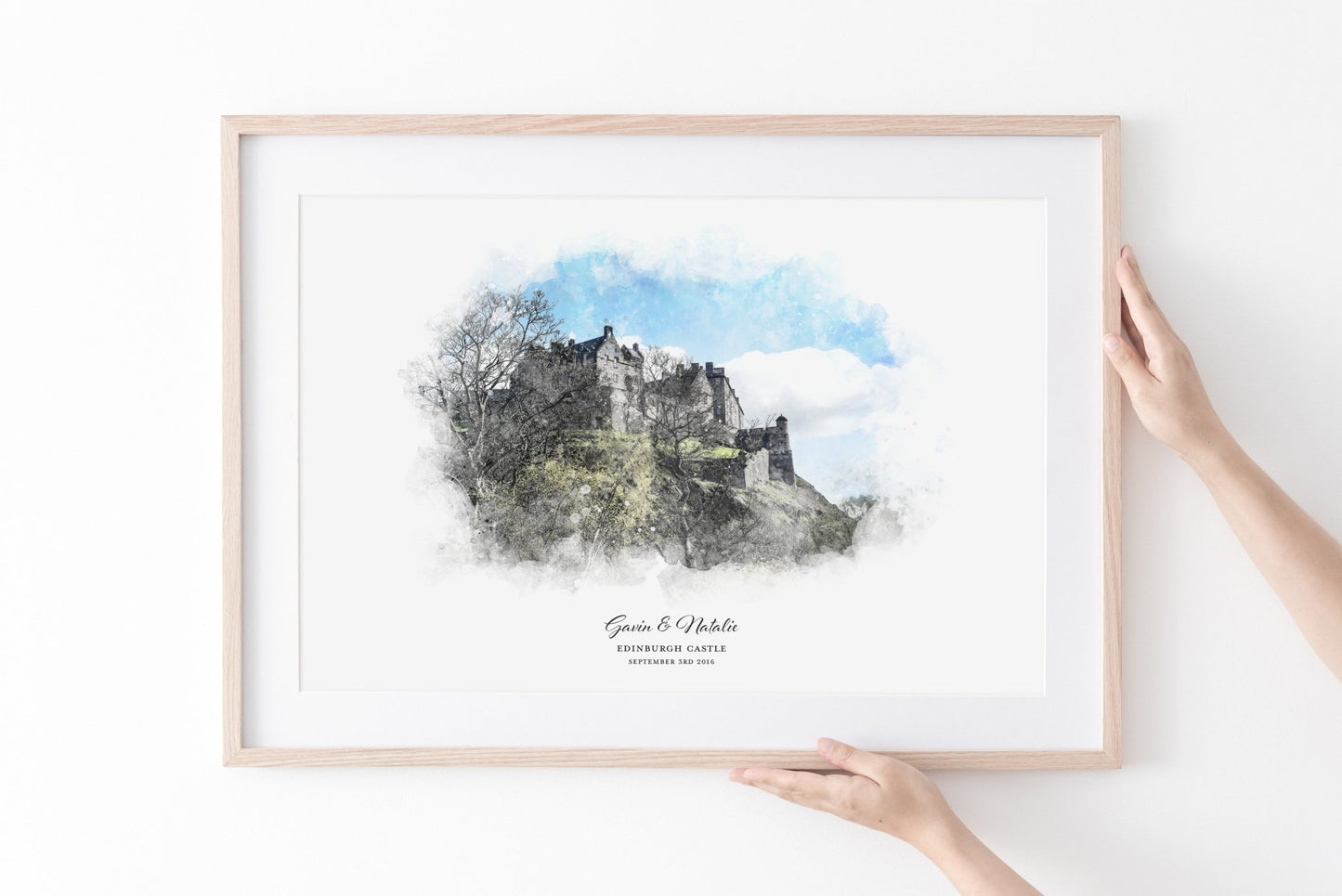 Personalised Watercolour Wedding Venue print - Pompom Prints