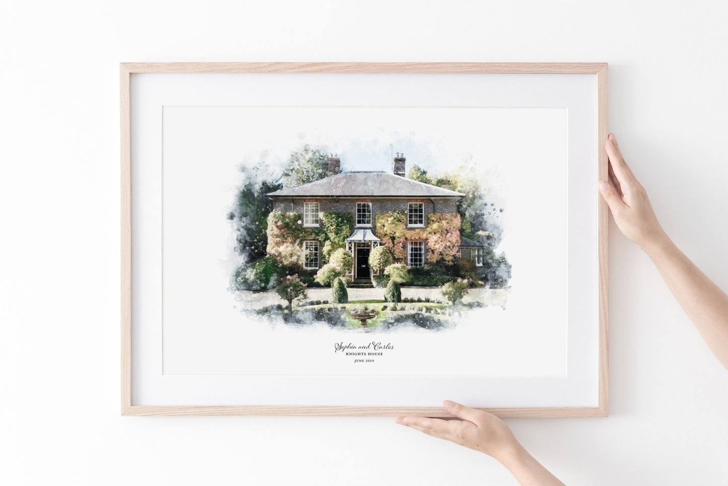 Personalised Watercolour Wedding Venue print - Pompom Prints