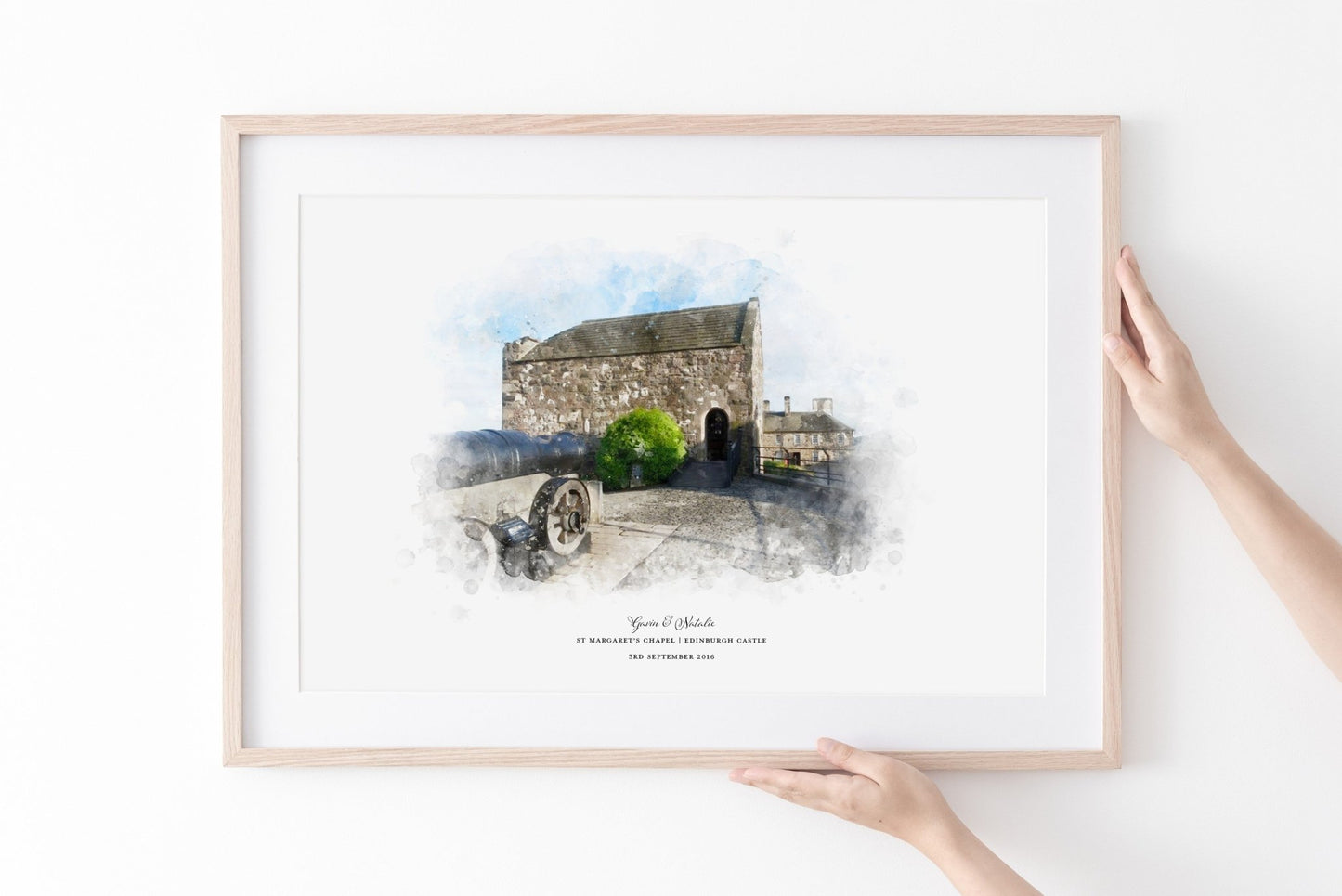 Personalised Watercolour Wedding Venue print - Pompom Prints
