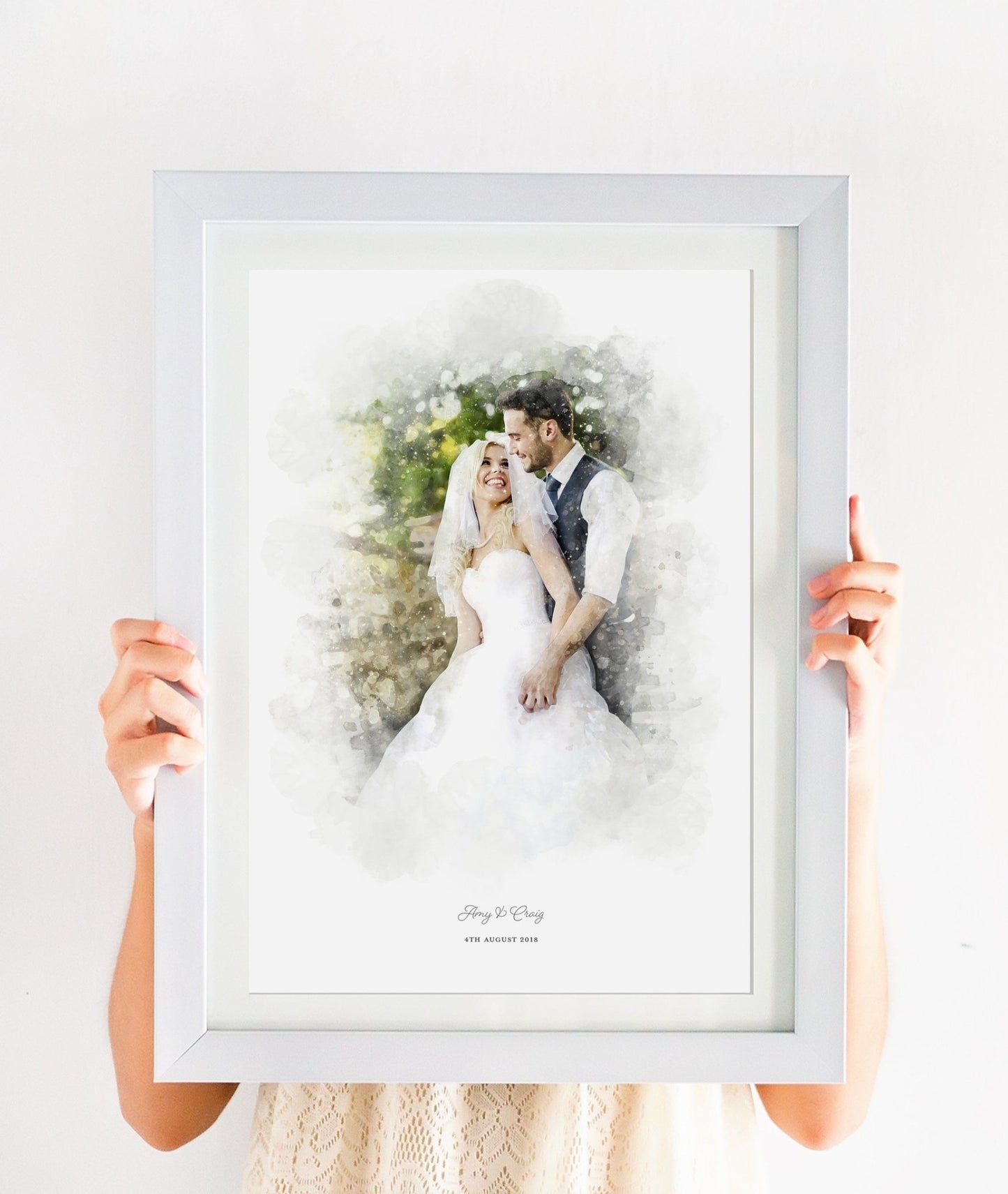 Personalised Wedding Couple Print - Pompom Prints