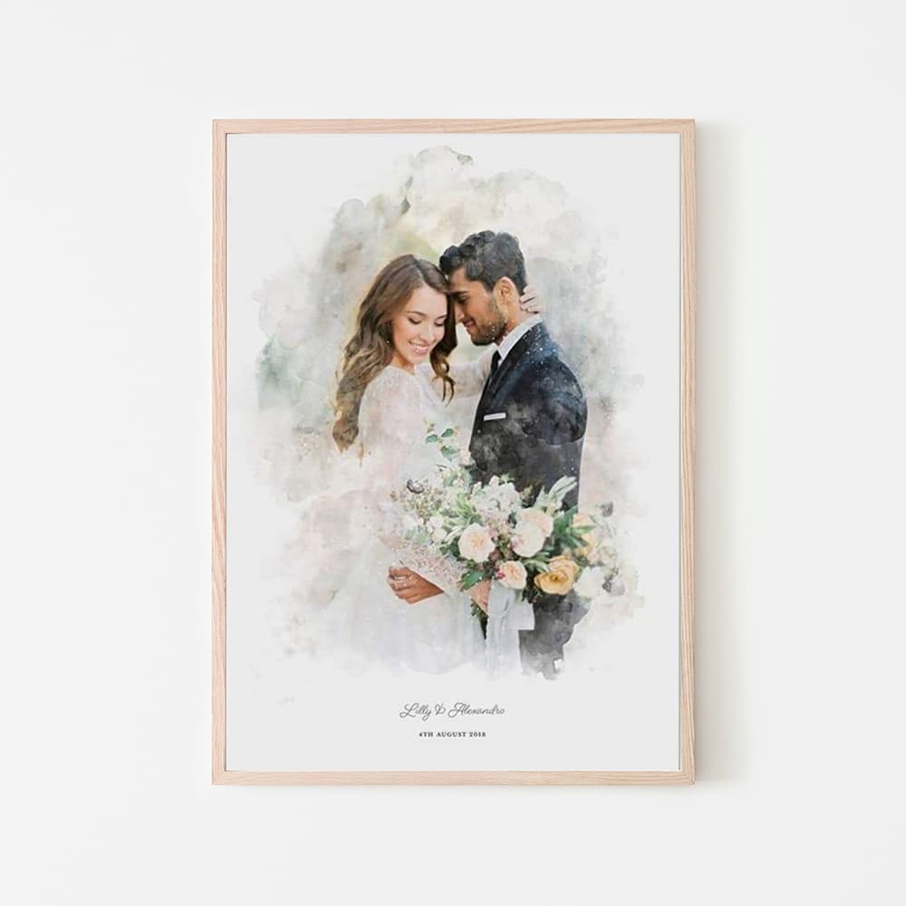Personalised Wedding Couple Print - Pompom Prints