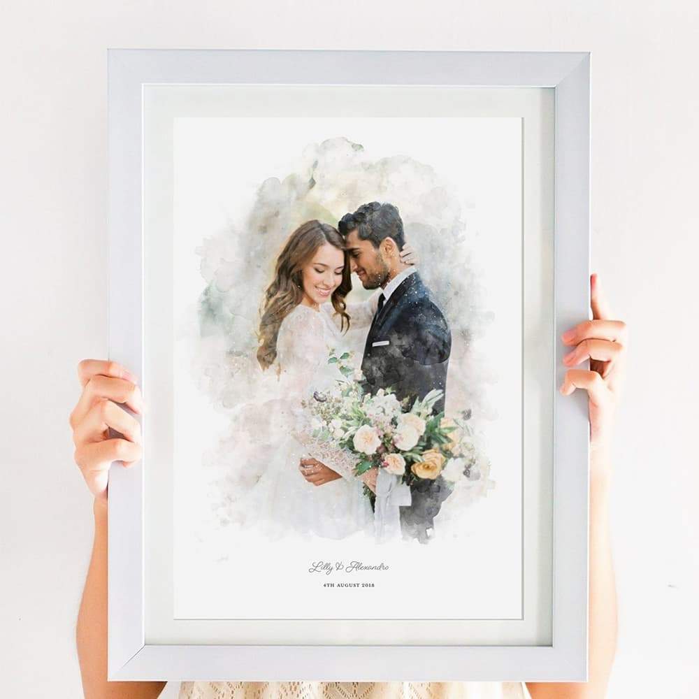 Personalised Wedding Couple Print - Pompom Prints
