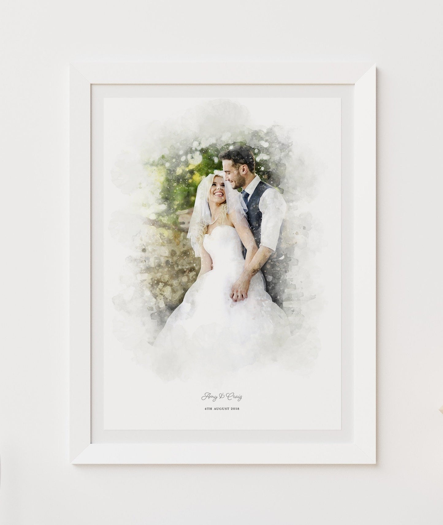 Personalised Wedding Couple Print - Pompom Prints