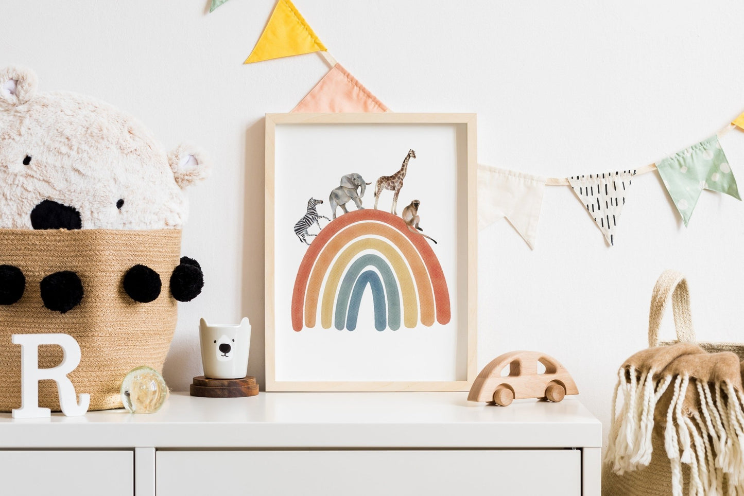 Rainbow Safari - 3 set - Pompom Prints