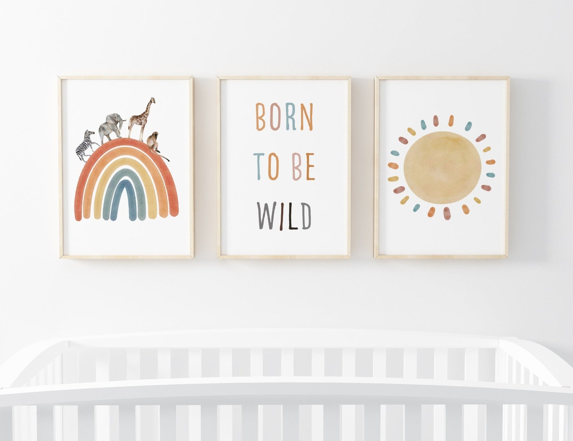Rainbow Safari - 3 set - Pompom Prints