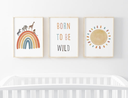 Rainbow Safari - 3 set - Pompom Prints