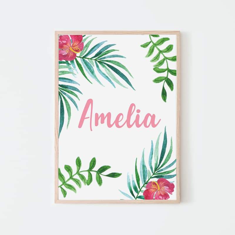 Safari Jungle - Personalised Girl - Pompom Prints