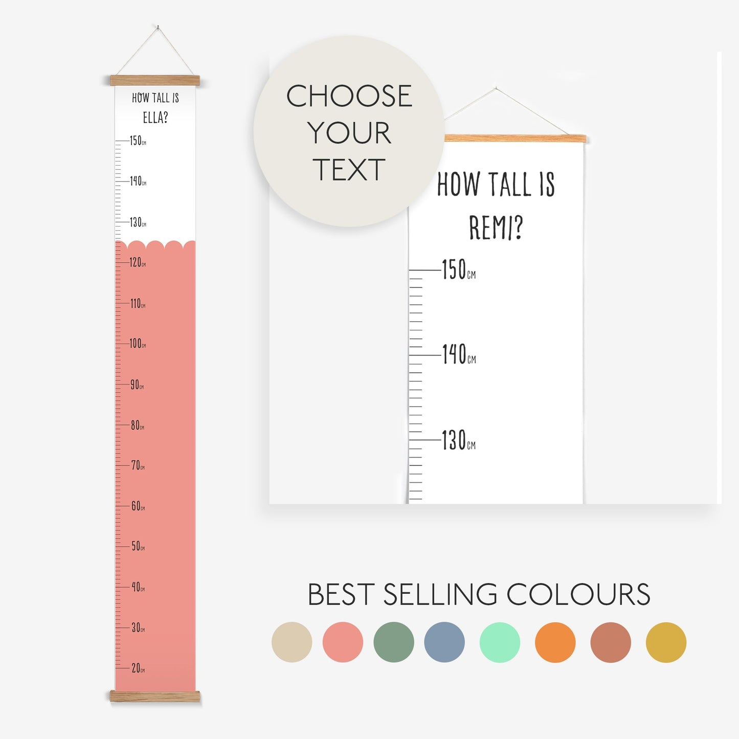 Scandi Childrens Height Growth Chart - Pompom Prints
