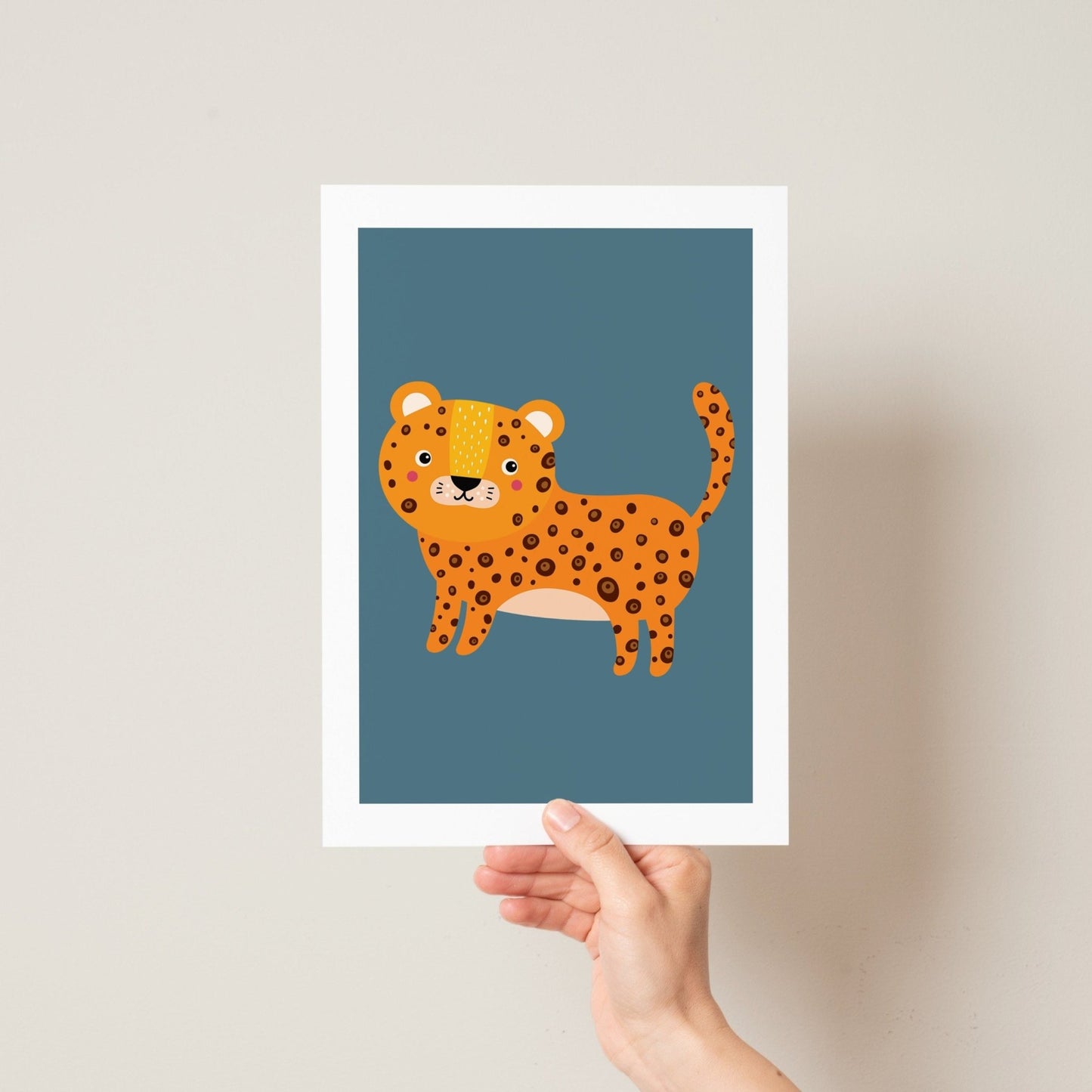 Speckled Giraffe Jungle Prints- 3 set - Blue - Pompom Prints