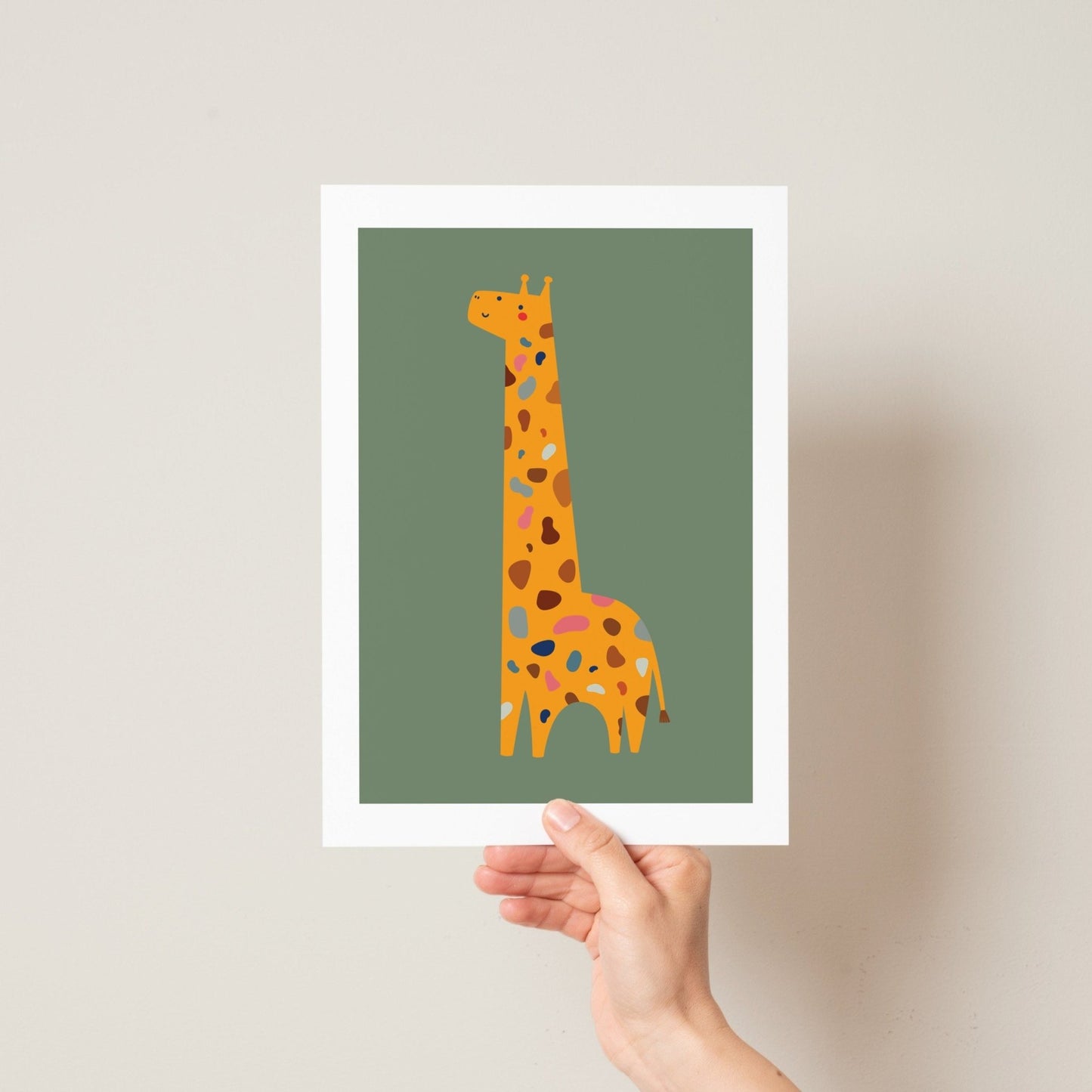 Speckled Giraffe Jungle Prints- 3 set - Green - Pompom Prints