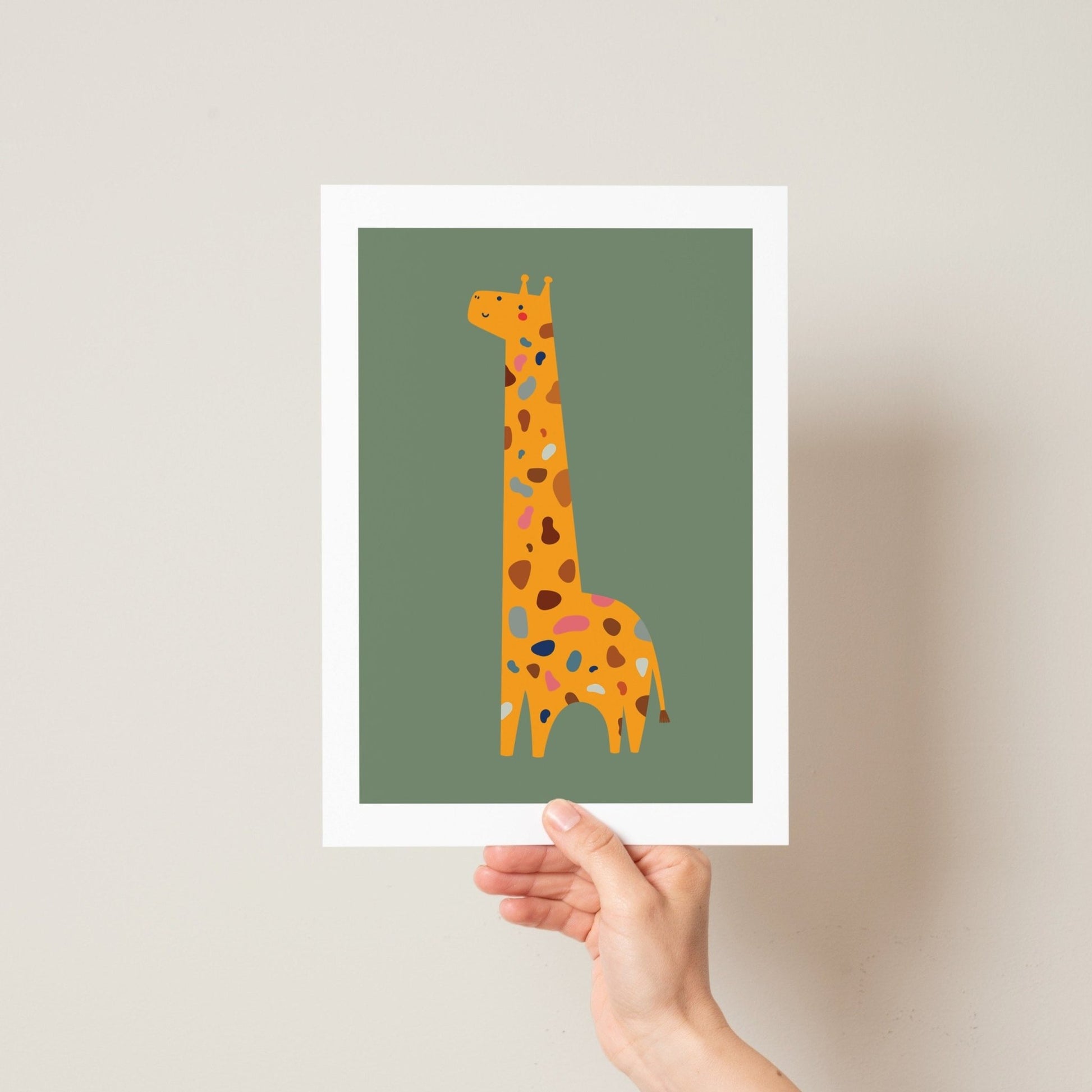 Speckled Giraffe Jungle Prints- 3 set - Green - Pompom Prints