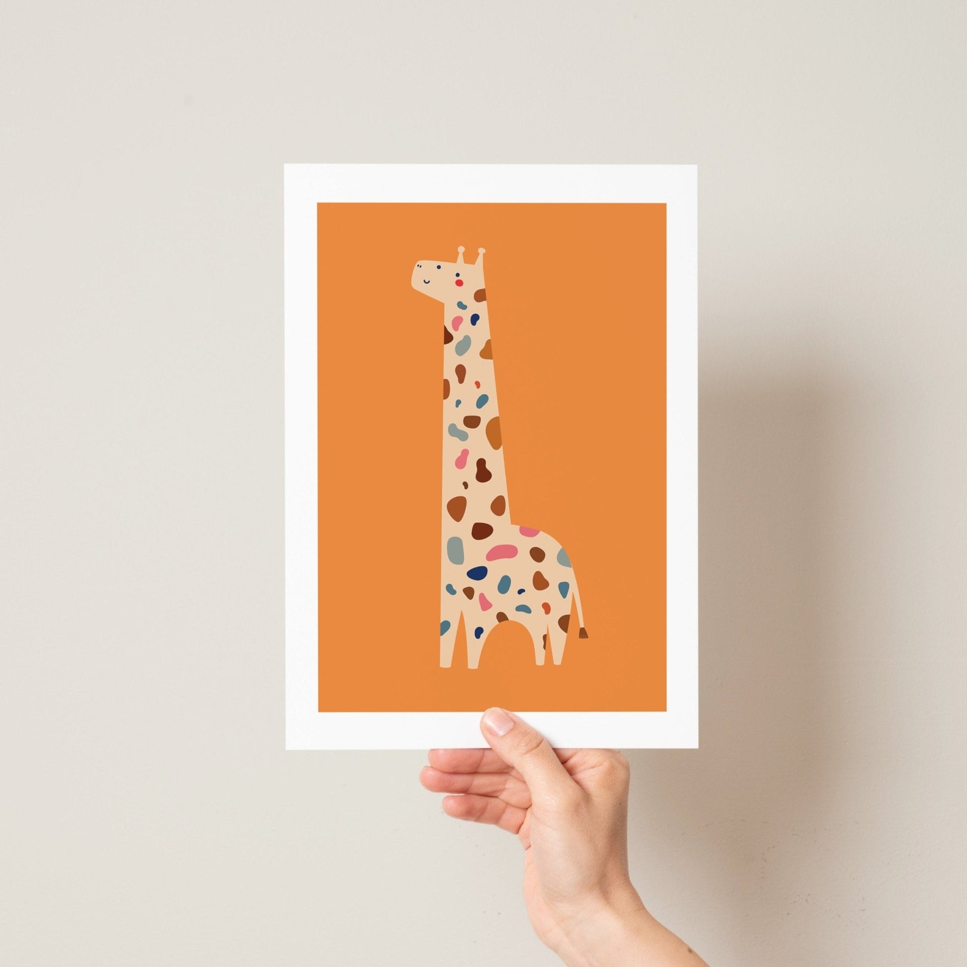 Speckled Giraffe Jungle Prints- 3 set - Orange - Pompom Prints