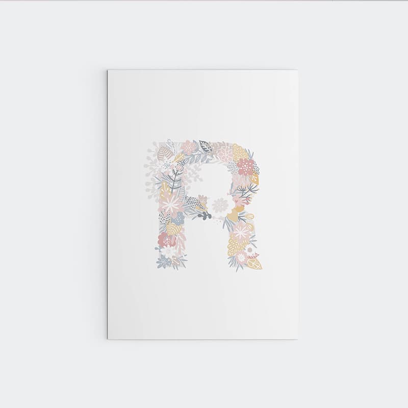 Unicorn Flowers - Alphabet - Pompom Prints
