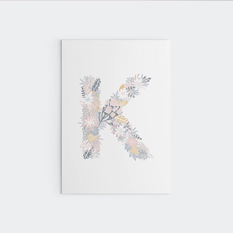 Unicorn Flowers - Alphabet - Pompom Prints