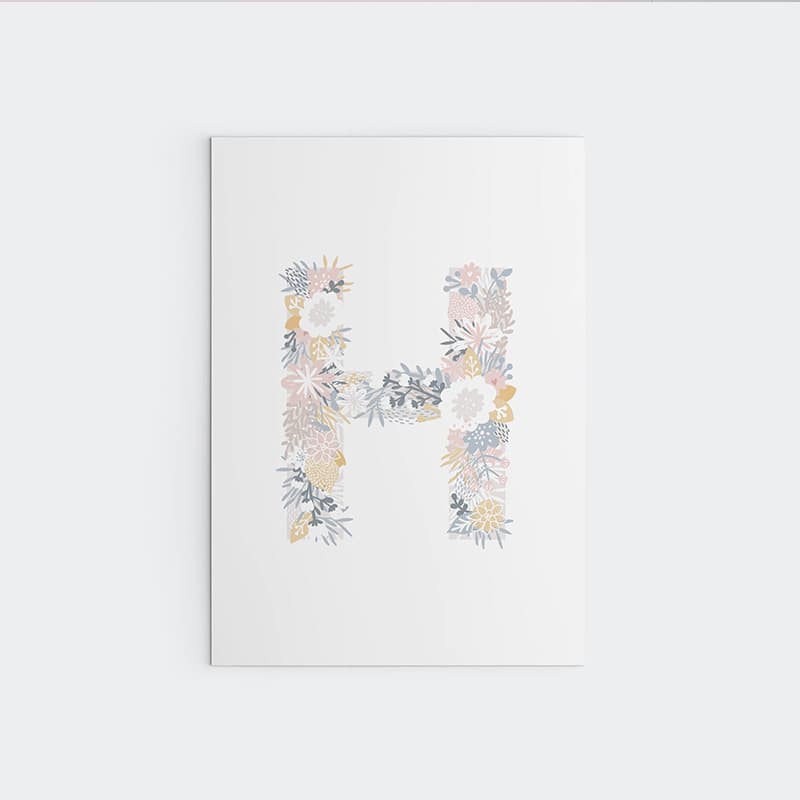 Unicorn Flowers - Alphabet - Pompom Prints