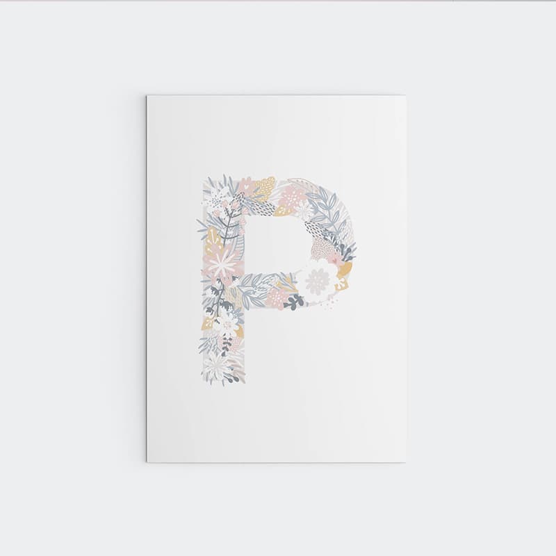 Unicorn Flowers - Alphabet - Pompom Prints