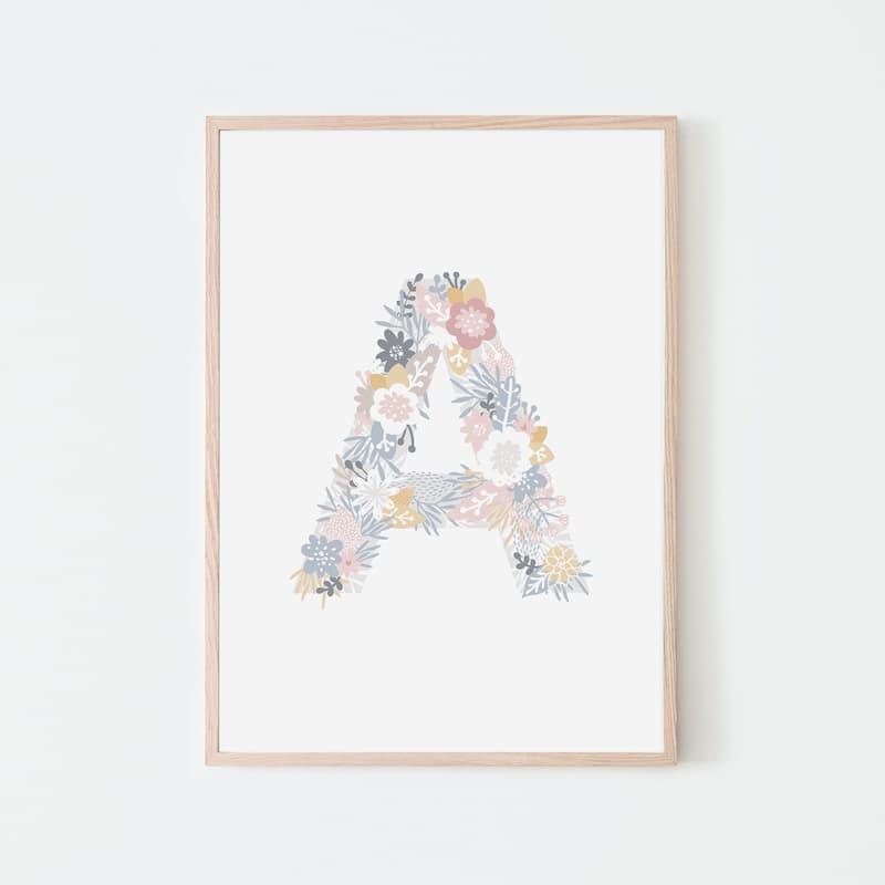 Unicorn Flowers - Alphabet - Pompom Prints