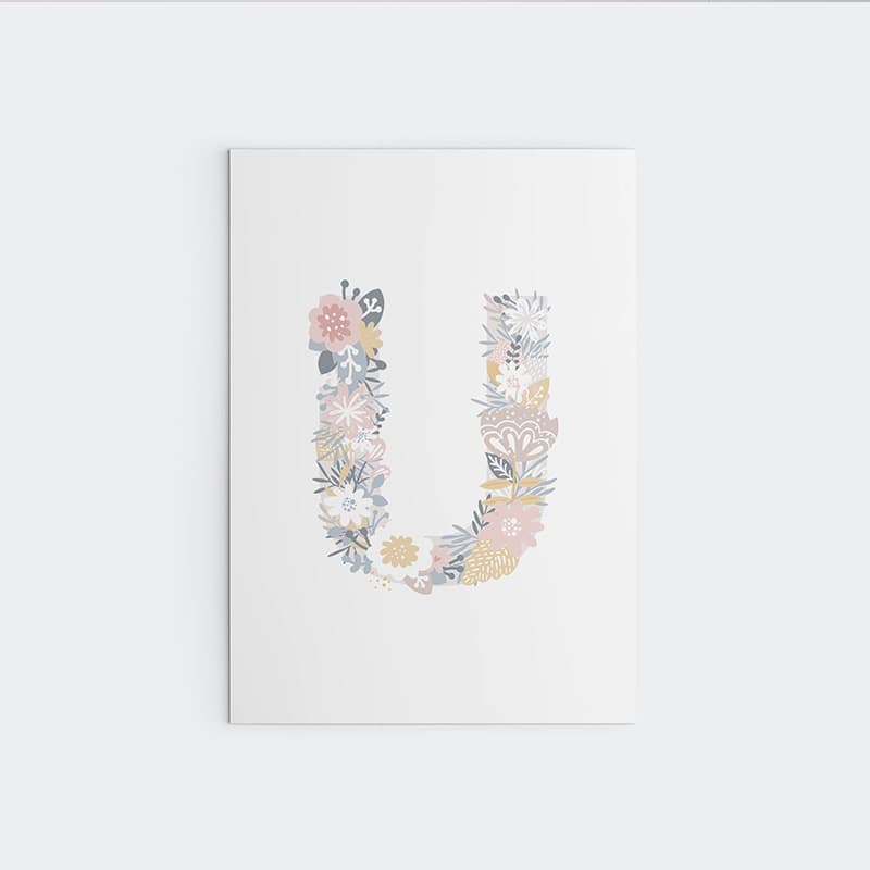 Unicorn Flowers - Alphabet - Pompom Prints