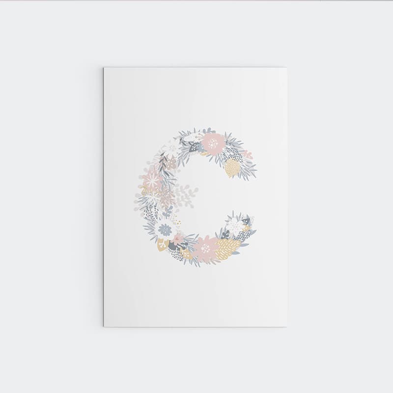 Unicorn Flowers - Alphabet - Pompom Prints