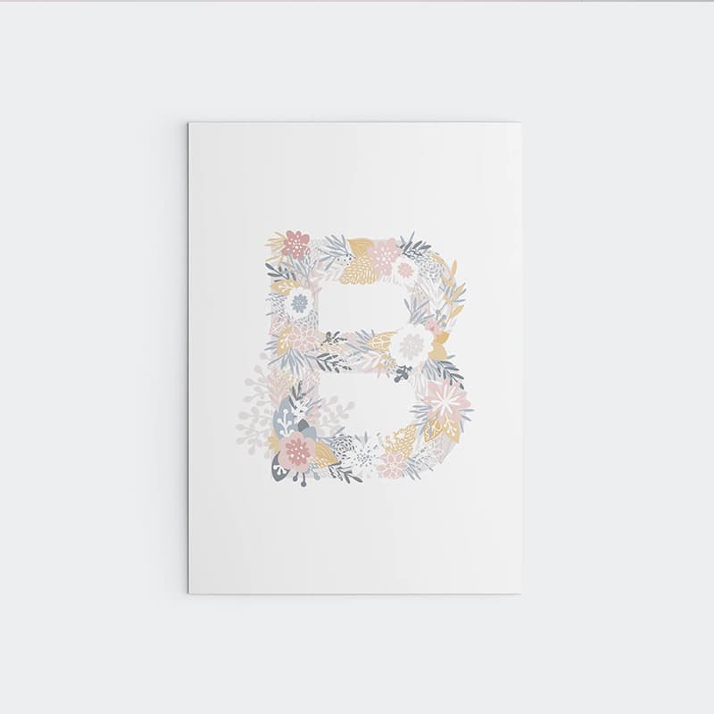 Unicorn Flowers - Alphabet - Pompom Prints