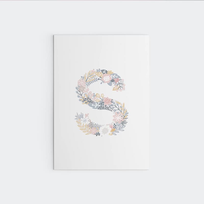 Unicorn Flowers - Alphabet - Pompom Prints