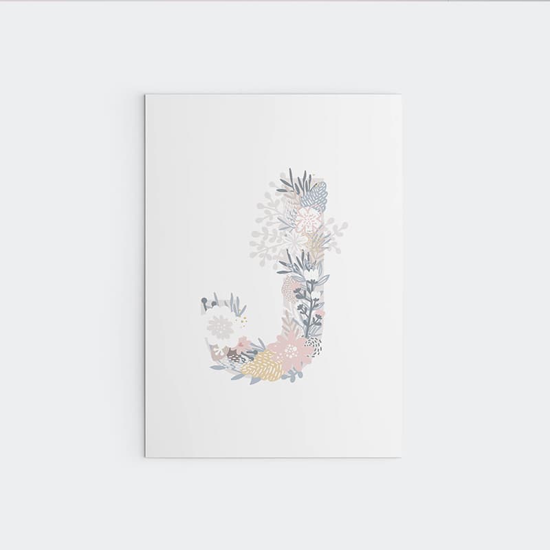Unicorn Flowers - Alphabet - Pompom Prints
