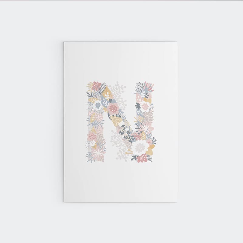Unicorn Flowers - Alphabet - Pompom Prints