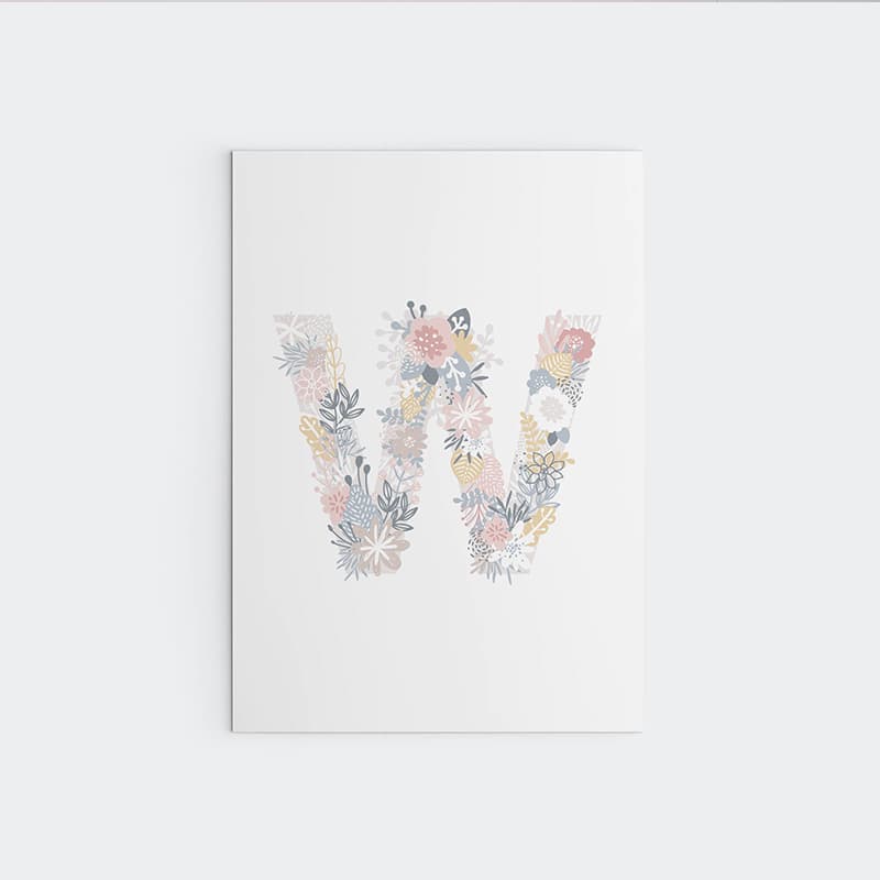 Unicorn Flowers - Alphabet - Pompom Prints