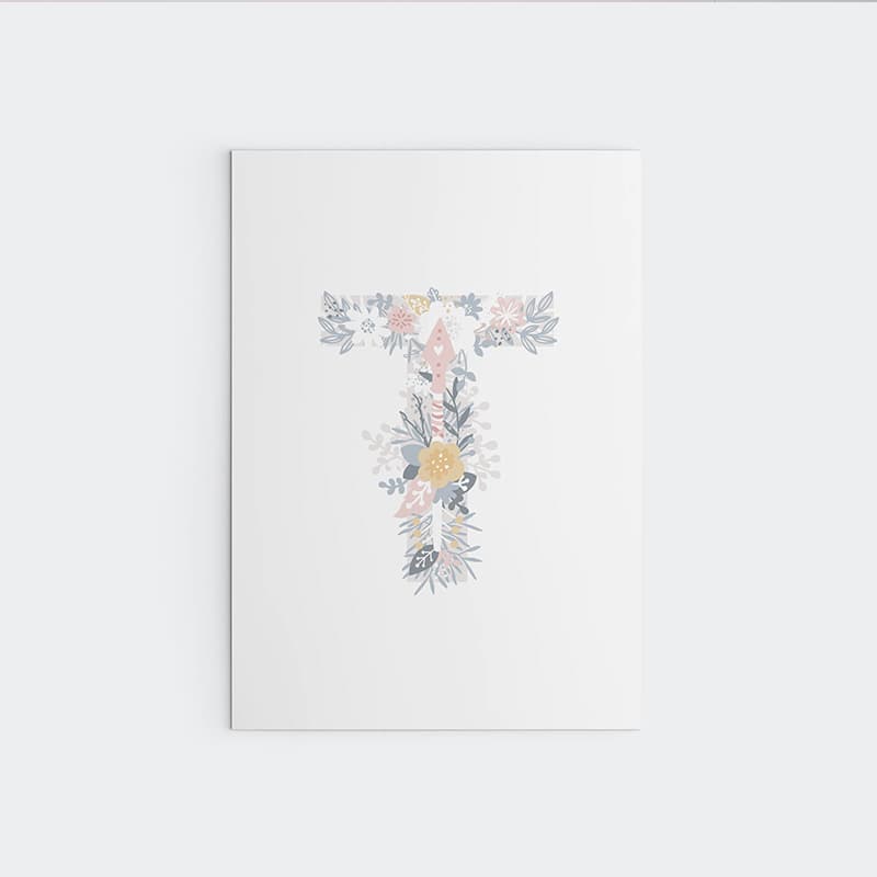 Unicorn Flowers - Alphabet - Pompom Prints