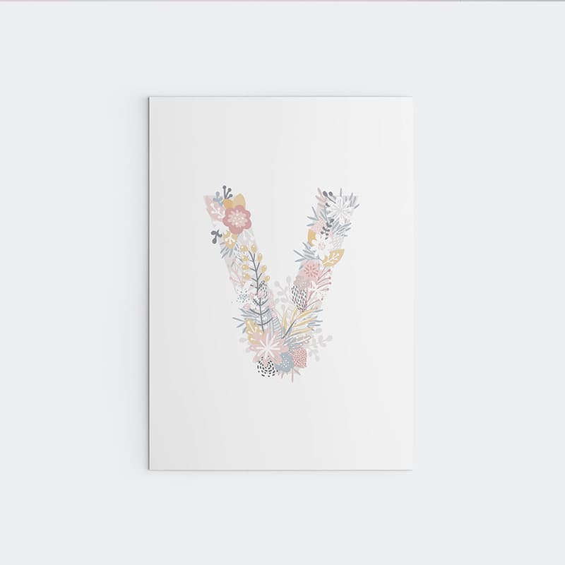 Unicorn Flowers - Alphabet - Pompom Prints