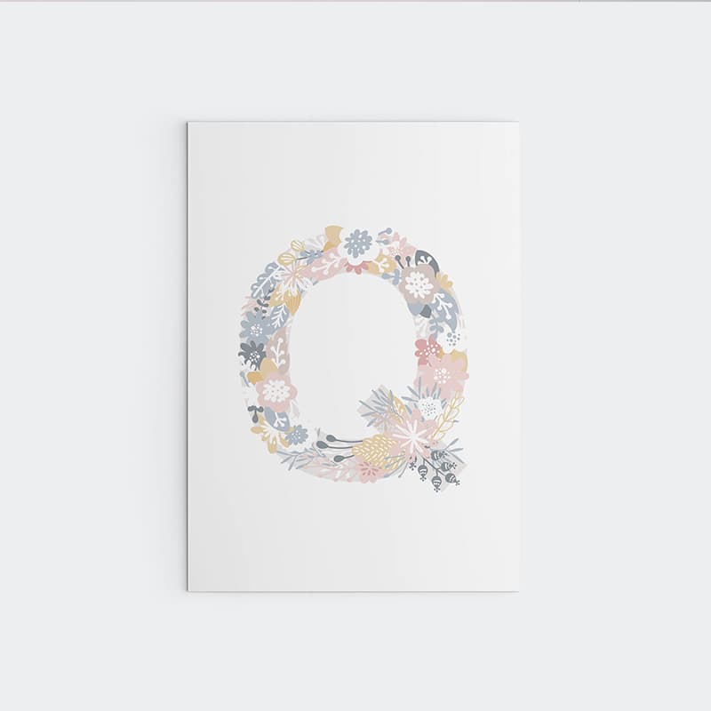 Unicorn Flowers - Alphabet - Pompom Prints