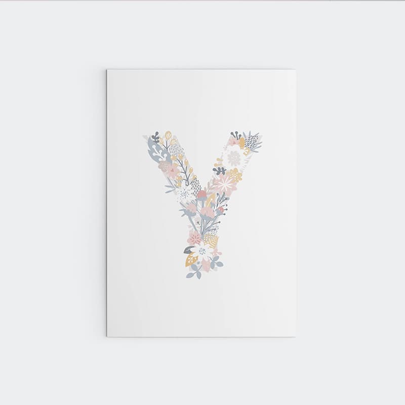 Unicorn Flowers - Alphabet - Pompom Prints