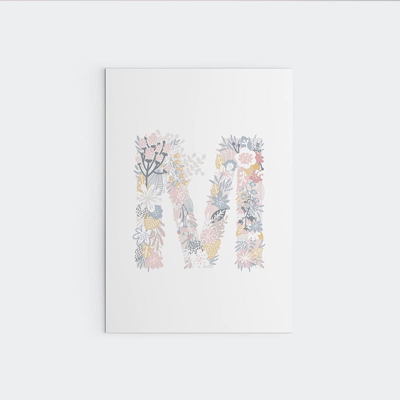 Unicorn Flowers - Alphabet - Pompom Prints