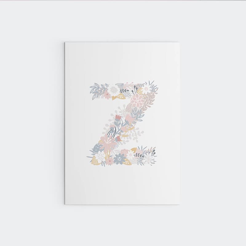 Unicorn Flowers - Alphabet - Pompom Prints